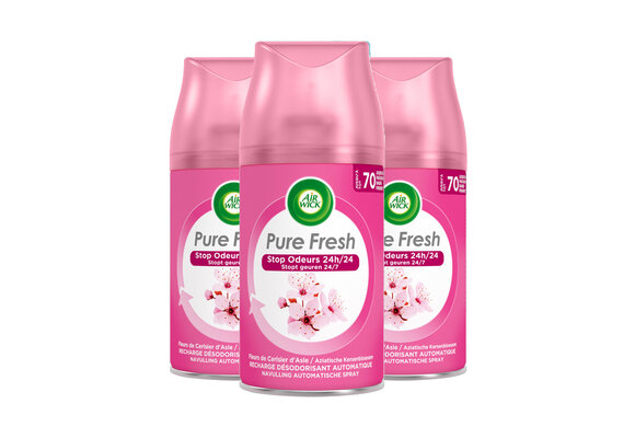 Air Wick Freshmatic luchtverfrisser- Aziatische Kersenbloesem - Navulling - 250 ml - 3 stuks - Voordeelverpakking
