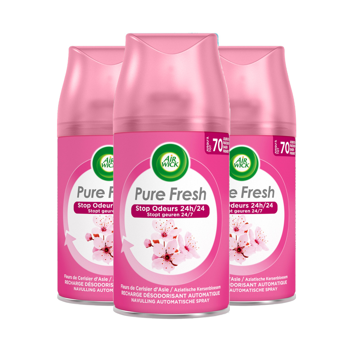Air Wick Freshmatic luchtverfrisser- Aziatische Kersenbloesem - Navulling - 250 ml - 3 stuks - Voordeelverpakking