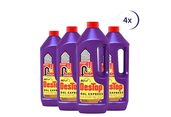Destop Gel Express Ontstopper met Soda - 1L x4
