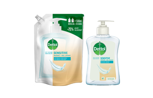 Dettol - Refill Sensitive 500ML - Sensitive 250ML - Voordeelverpakking