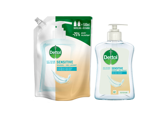 Dettol - 2x Dettol Refill Sensitive 500ML - 1 x Dettol Sensitive 250ML  - Voordeelpakket