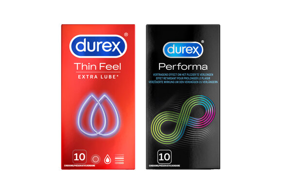 Durex - 20 Condooms - Thin Feel Extra Lube 10st - Performa 10st