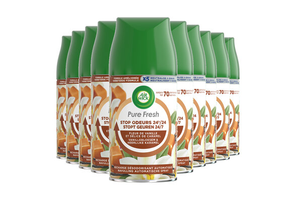 Air Wick Freshmatic Automatische Spray Luchtverfrisser - Pure Fresh Vanille - Navulling - 250 ml - 10 stuks - Voordeelverpakking