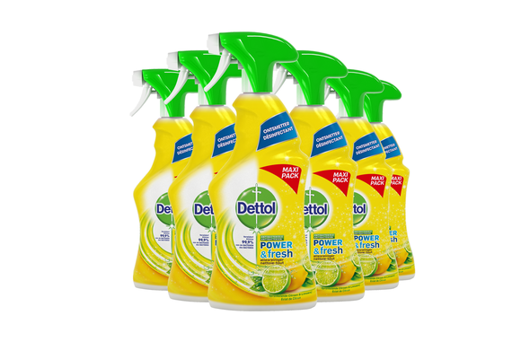 Dettol Allesreiniger Spray - Limoen en Citroen -  750 ml - 6 Stuks