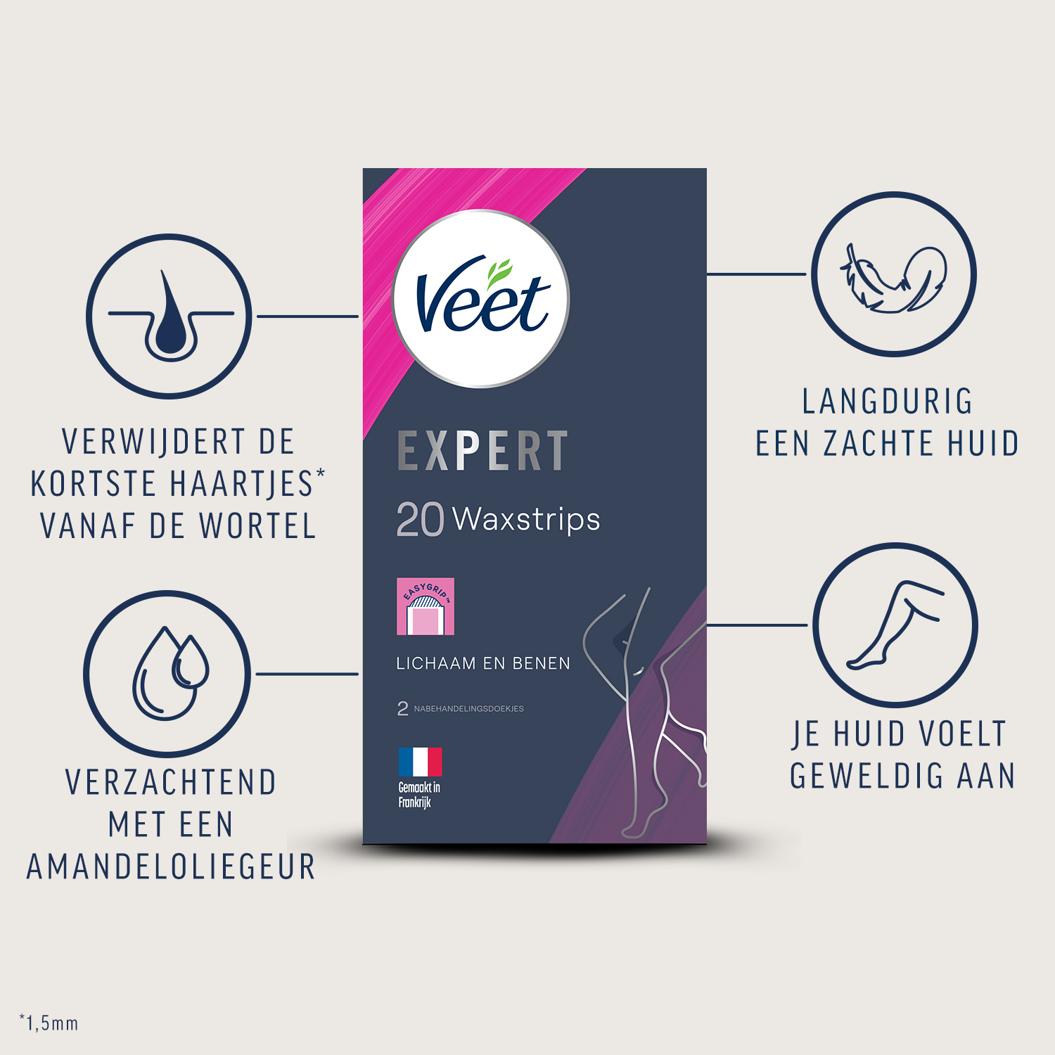 Veet - Expert - Koude Wasstrips - Benen (Normal) 20st- 3 stuks - Voordeelverpakking