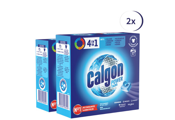Calgon - 4-in-1 Powerball Wasmachinereiniger en Antikalk 17 stuks - 2 stuks