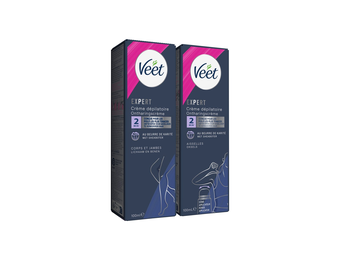 Veet - Expert - Alle huidtypes - Ontharingscreme Benen 100ml - Ontharingscreme met sheaboter Oksels 100ml