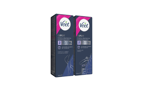 Veet - Expert - Alle huidtypes - Ontharingscreme Benen 100ml - Ontharingscreme met sheaboter Oksels 100ml