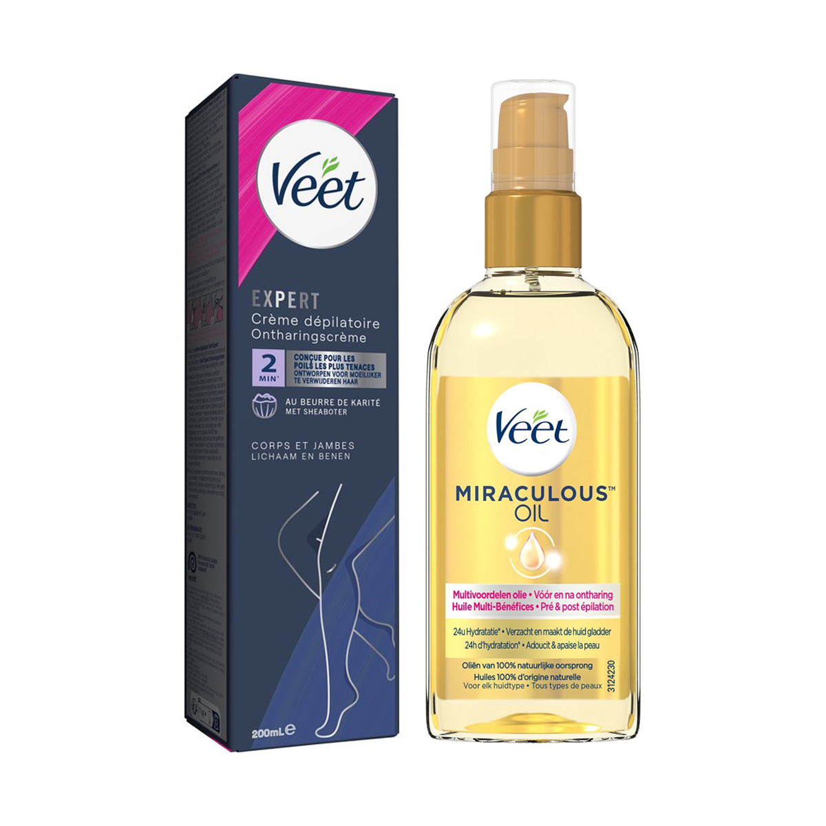 Veet - Alle huidtypes - Miraculous oil - Ontharingscreme Benen 200ml