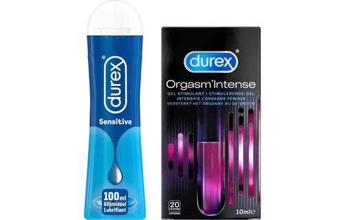 Durex - 100ml Glijmiddel  - Play Sensitive - 10ml Stimulerende Gel - Intense Orgasm