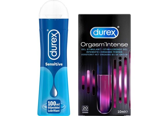 Durex - 100ml Glijmiddel - Play Sensitive - 10ml Stimulerende Gel - Intense Orgasm