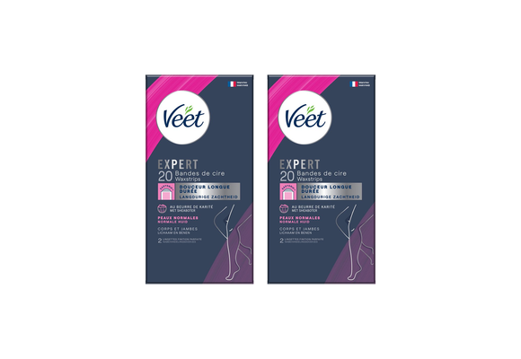 Veet - Expert - Koude Wasstrips - Benen (Normal) 20st - 2 stuks - Voordeelverpakking