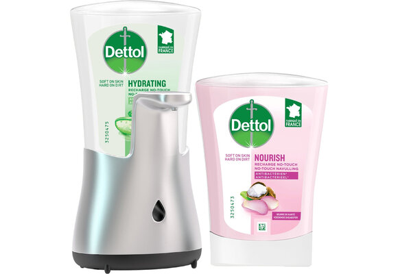 Dettol - Automatische Zeepdispenser No Touch &1x250ml Handzeep No Touch Navulling - Sheabutter