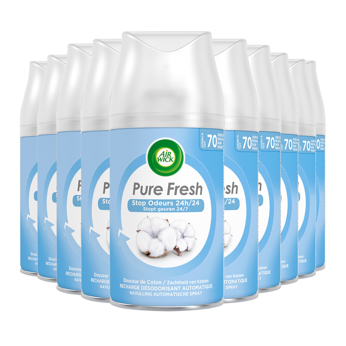 Air Wick Freshmatic Pure Fresh - Zachtheid van Katoen - Navulling - 10 stuks - Voordeelverpakking