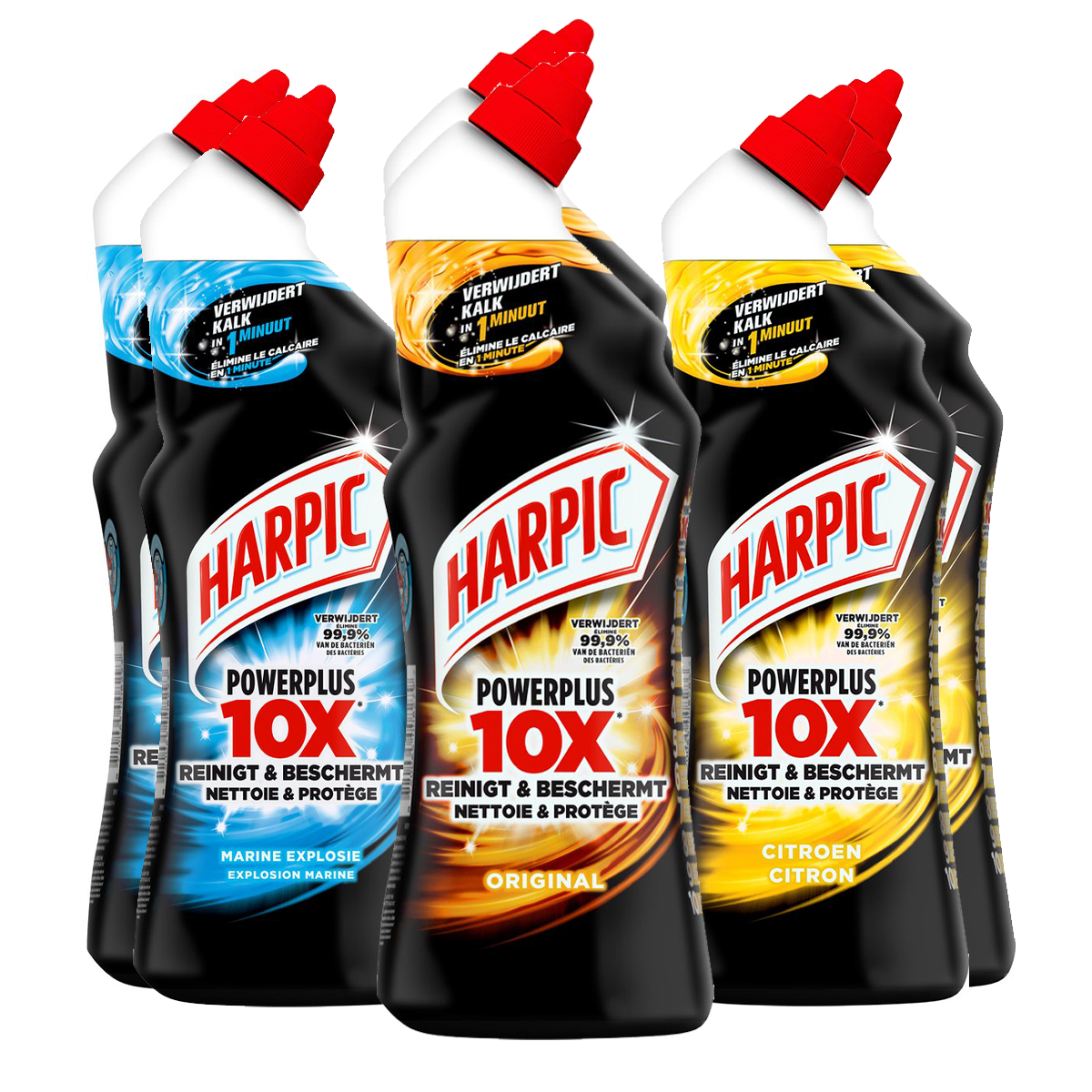 Harpic Gel PowerPlus - Citrus - Marine - Original - Voordeelverpakking - 750ml x 6 - Voordeelverpakking