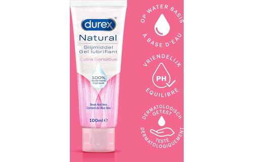 Durex - 2 Glijmiddelen Waterbasis - Crazy Cherry 100ML - Natural Extra Sensitive Glijmiddel 100ML