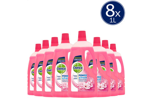 Dettol Allesreiniger Power & Fresh - Kersenbloesem - 1L x8