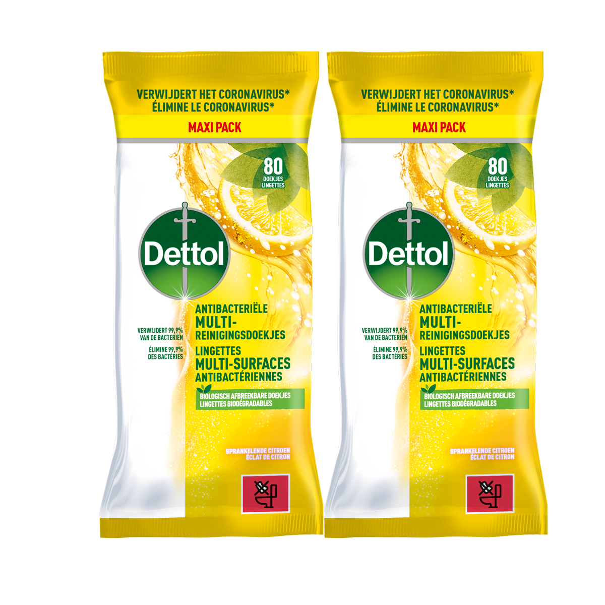 Dettol Citrus Doekjes 72st - 2 Stuks - Voordeelverpakking