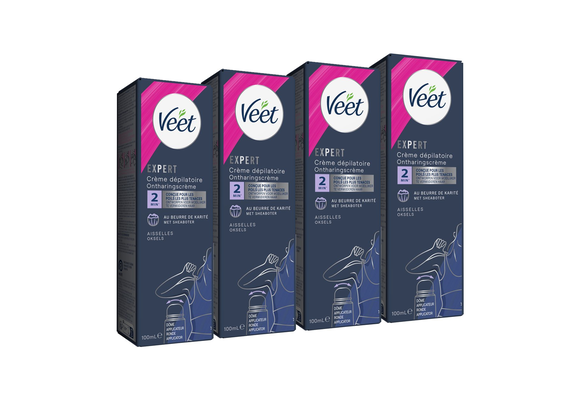 Veet - Expert - Ontharingscreme Oksels 100ml - 4 stuks - Voordeelverpakking
