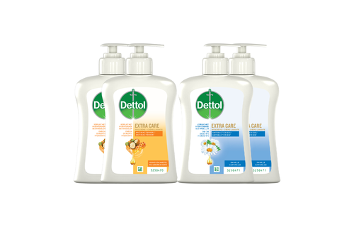 Dettol - Extra Care Honey & Sheabutter 2x250ML - Extra Care Chamomile 2x250ML - Voordeelverpakking