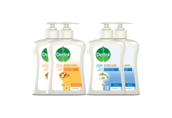 Dettol - 2x Dettol Extra Care Honey & Sheabutter  250ML - 2 x Dettol Extra Care Chamomile 250ML  - Voordeelpakket