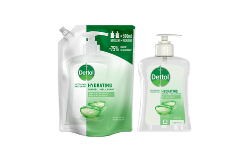 Dettol - Refill Hydrating Aloe Vera 500ML - Hydrating Aloe Vera 250ML - Voordeelverpakking