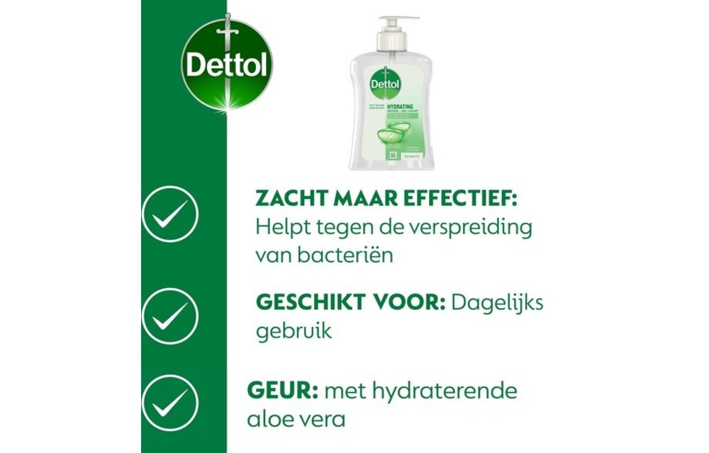 Dettol - 2x Dettol Refill Hydrating Aloe Vera 500ML - 1 x Dettol Hydrating Aloe Vera 250ML - Voordeelpakket