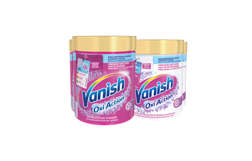 Vanish Oxi Action - Whitening & Wasbooster Poeder - Vlekverwijderaar Voor Witte & Gekleurde Was - 1000g x 4 - Voordeelverpakking