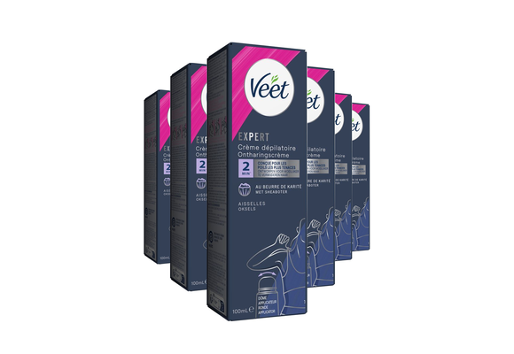 Veet - Expert - Ontharingscreme Oksels 100ml - 6 stuks - Voordeelverpakking