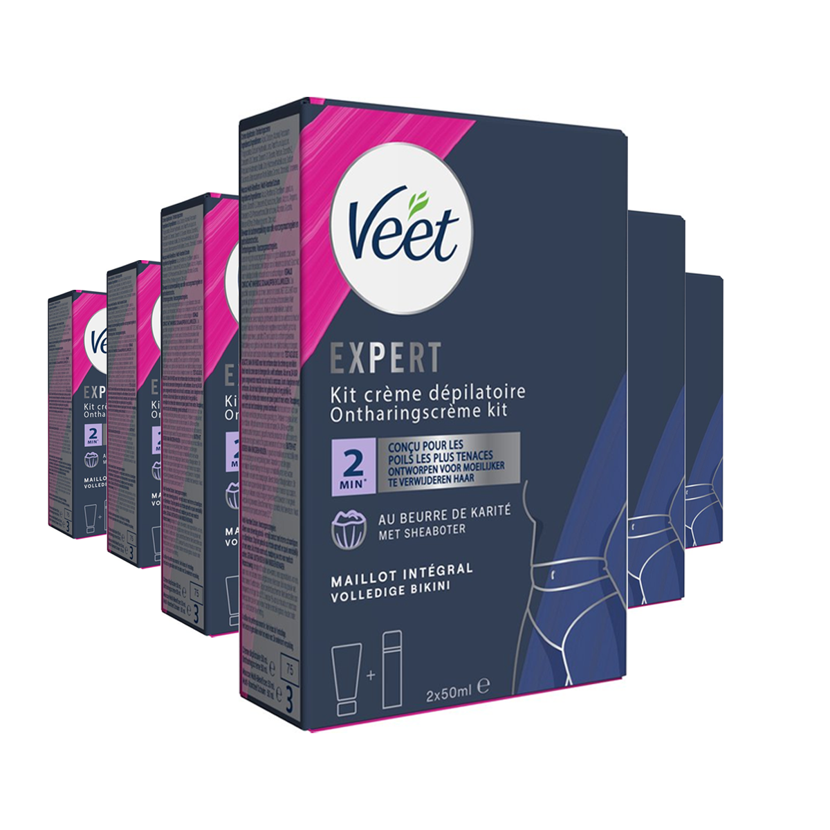 Veet - Expert - Ontharingscreme Bikini Kit 100ml (2 x 50ml) - 6 stuks - Voordeelverpakking