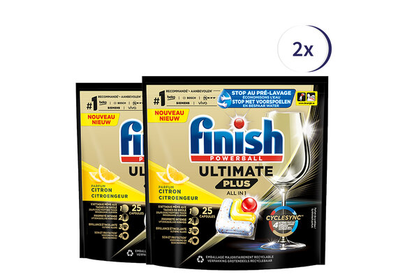 Finish Ultimate+ Lemon 25 tabs x2