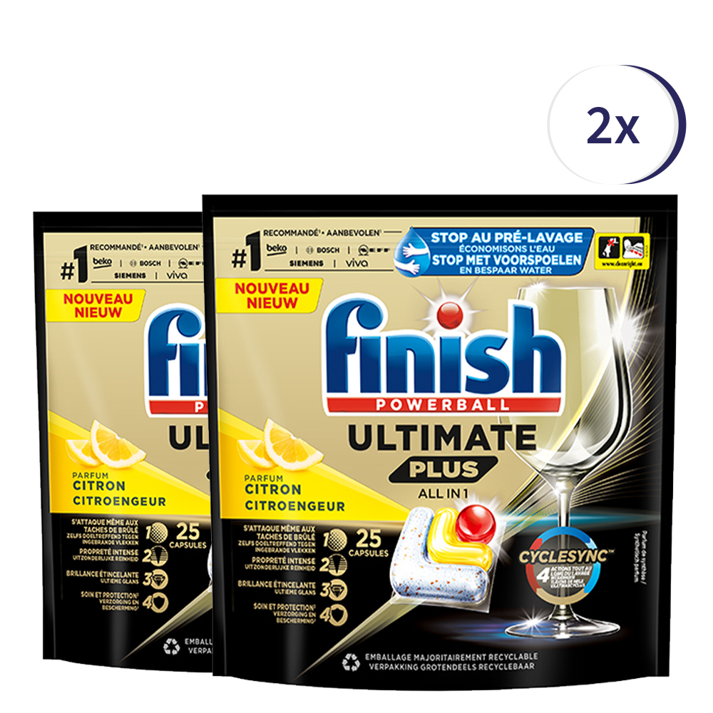 Finish Ultimate+ Lemon 25 tabs x2