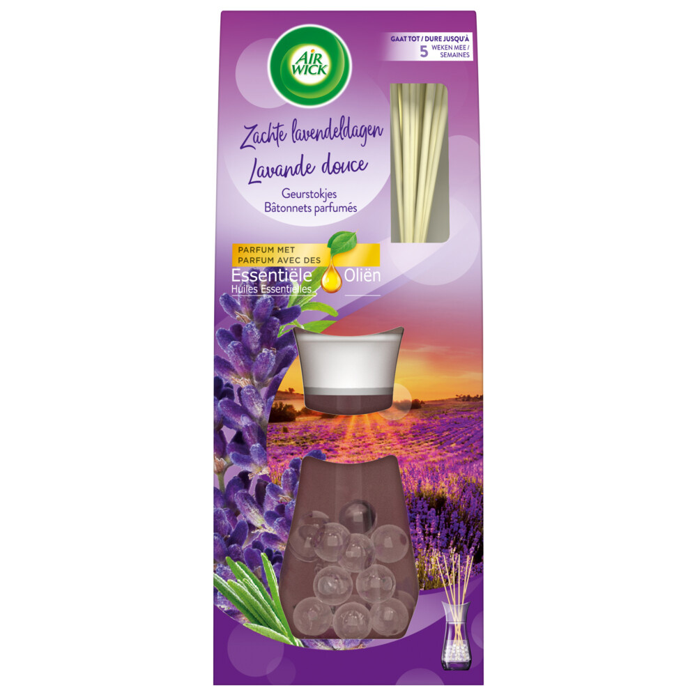 Air Wick - Reeds Essential Oils - Lavender & Cinnamon & Orange & Soft Cotton -  33ML x 6 - Voordeelverpakking