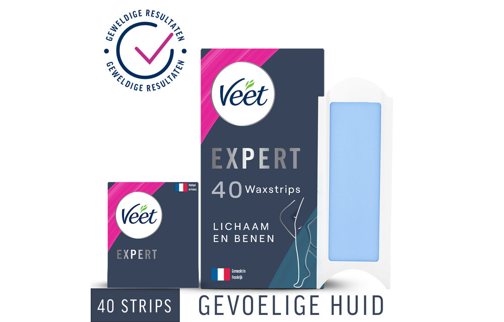 Veet - Expert - Koude Wasstrips - Benen (Sensitive) 40st - 2 stuks - Voordeelverpakking