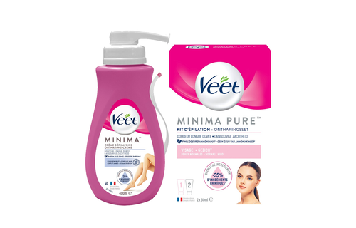 Veet - Pure - Gevoelige huid - Ontharingscreme Gezicht Minima 50ML - Ontharingscreme Gevoelig 400ML