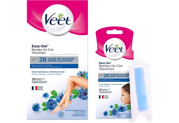 Veet - Expert - Gevoelige huid - Ontharingsstrips Gezicht 20st - Ontharingsstrips Benen (Sensitive) 20st