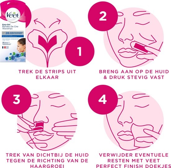 Veet - Expert - Gevoelige huid - Ontharingsstrips Gezicht 20st - Ontharingsstrips Benen (Sensitive) 20st