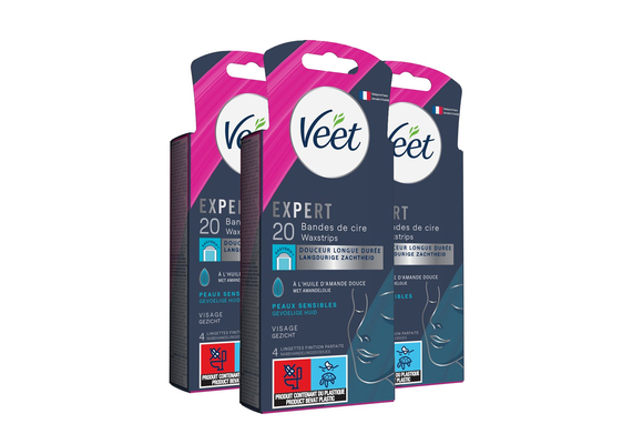 Veet - Expert - Koude Wasstrips - Gezicht 20st - 3 stuks - Voordeelverpakking