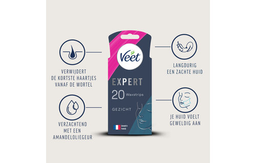 Veet - Expert - Koude Wasstrips - Gezicht 20st - 3 stuks - Voordeelverpakking