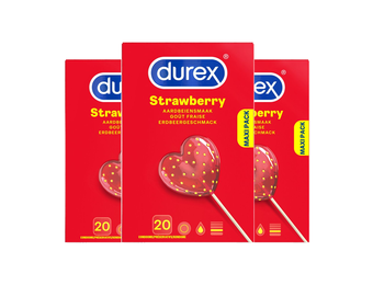 Durex - Condooms - Strawberry - 20st x 3  - Voordeelverpakking