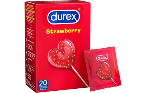 Durex - Condooms - Strawberry - 20st x 3  - Voordeelverpakking