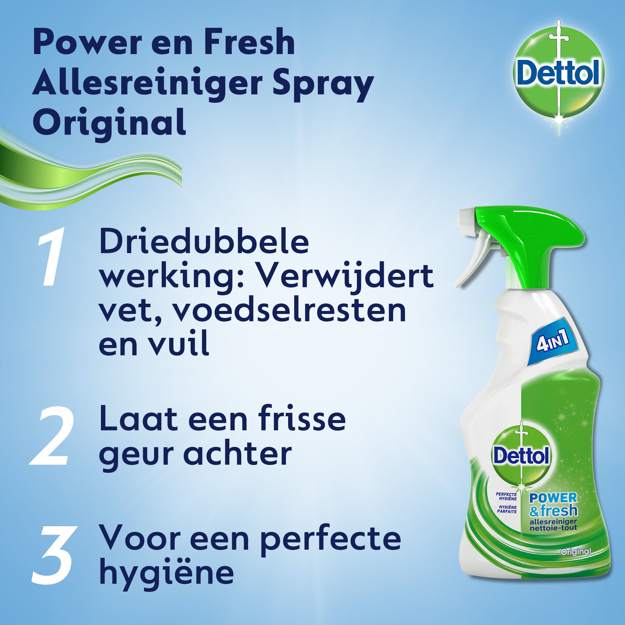 Dettol Allesreiniger Spray Power & Fresh - Original - 500ml x4