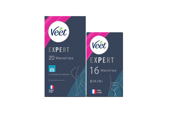 Veet - Expert - Gevoelige huid - Ontharingsstrips Bikini 16st - Ontharingsstrips Benen (Sensitive) 20st