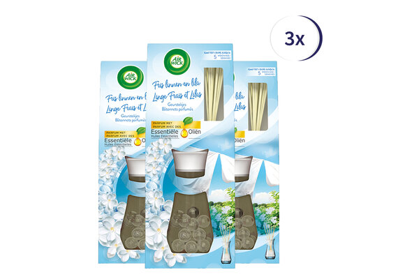 Air Wick Reeds Essential Oils Soft Cotton 33ML x3