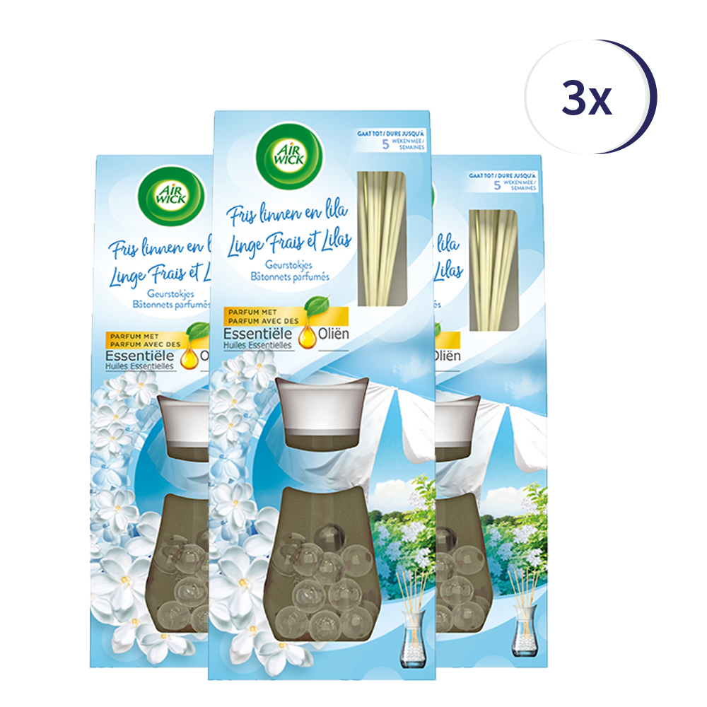 Air Wick Reeds Essential Oils Soft Cotton 33ML x3