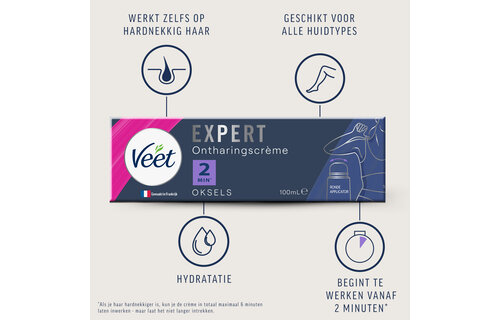 Veet - Expert - Ontharingscreme Oksels 100ml - 3 stuks - Voordeelverpakking