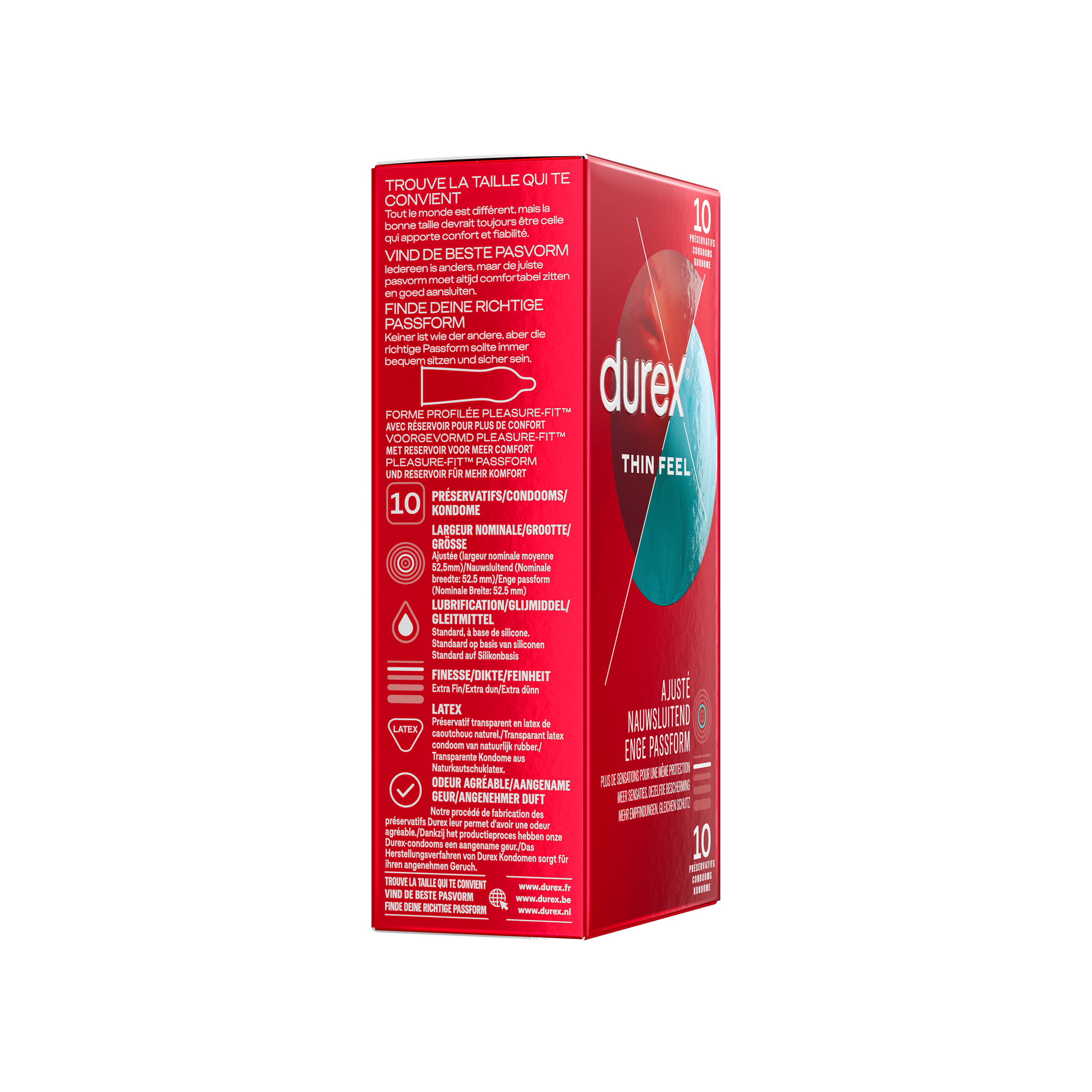 Durex Condooms Thin Feel Close Fit 10st - 3 Stuks - Voordeelverpakking
