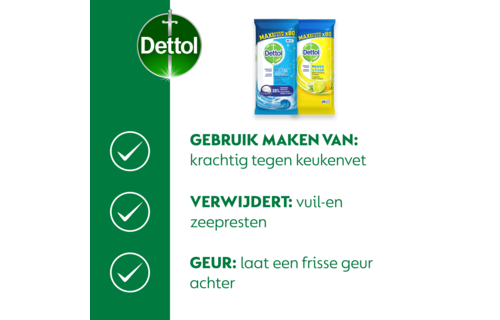 Dettol - 432 Schoonmaakdoekjes Power & Fresh - Oceaan 3x72 stuks - Citrus 3x72 stuks - Voordeelverpakking