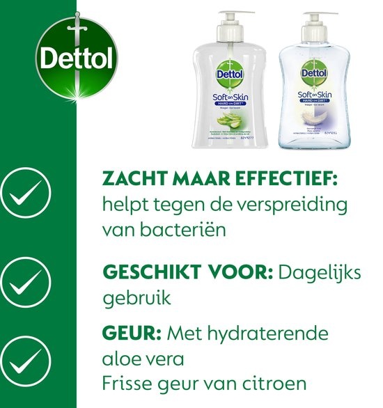Dettol Handzeep - Verzachtend – Aloe Vera - 250ml x2 + Dettol Handzeep - Gevoelige Huid - 250ml x2