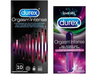 Durex - Condoom Orgasm Intense 10 stuks - Stimulerende Glijmiddel Intense Orgasm 10ml